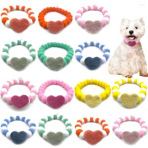 Dog Apparel 30pcs Valentine's Day Style Pet Cat Hair Ball Necklace Girl Boy Heart Shape Bowties Necktie Grooming Accessories