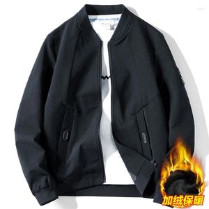 Jaquetas masculinas outono e inverno mais velo grosso jaqueta masculina slim fit piloto casaco casual uniforme de beisebol temperamento simples manter quente selvagem