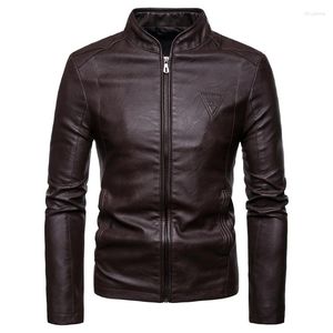 Jaquetas masculinas 2023 outono inverno versão coreana moda de alta qualidade gola jaqueta casaco de couro casaco roupas da motocicleta
