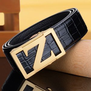 2024 High end men's leather belt, pure cowhide, smooth buckle for middle-aged and young people, fashionable and versatile for business, genuine lengthened waistband