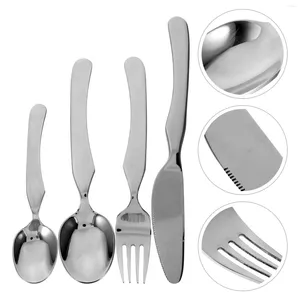 Zestawy naczyń stołowych Konieczność zastawy stołowej Baby Serving Peensils Kids Dinner Silver Stal Silver Cureware