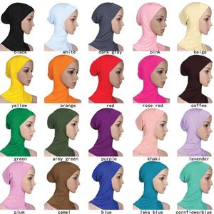 Ethnic Clothing Muslim Arab Women Solid Color Modal Hijab Inner Scarf Shawl Turban Islamic Lady Female Nun Sister Headwear Hat Headcover