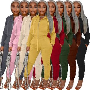 Women's Two Piece Pants Women Sweat Jogging Suits Fall Winter Ladies Casual Fashion Sweatpants And Hoodie Two Piece Jogger Tracksuits Set 231201