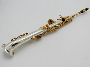 Em Pro Silver Plated Curved Bell J Type Bell Straight Soprano Saxophone Saxello