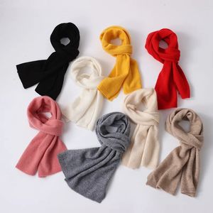 Scarves Wraps Childrens cashmere knitted scarf boys Student warmth scarf 100% wool girls Winter scarf Multiple Colors HIGH QUALITY Kids scarf 231202