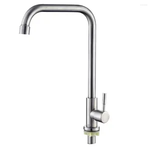 Kitchen Faucets 1pc Faucet Stainless Steel Single Cold Water Deck Mounted Hole Spout Sink Tap Bathroom Accessories