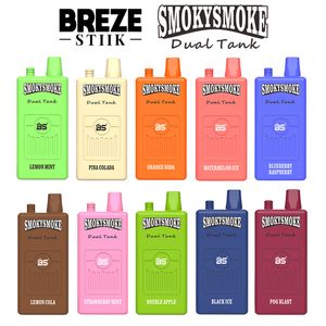 Original BREZE STIIK BS SMOKYSMOKE 16000 Puffs Einweg-Vape-Stift, 32 ml Duan-Tank, vorgefüllter Pod mit 650-mAh-Akku, wiederaufladbar, 10 Geschmacksrichtungen, 2/5 % E-Zigaretten