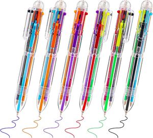 Bollpoint Pennor 20 Pack 0,5 mm 6-i-1 Multicolor Ballpoint Pen 6 Färg Transparent utdragbar kontorsskolan levererar elever gåva 231201