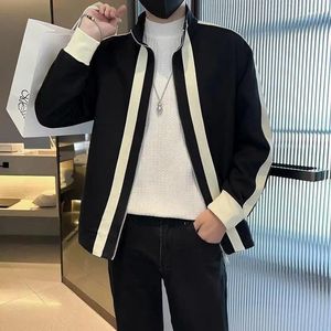 Men's Jackets Spring Clothes Simple Loose Stand Collar Color Contrast Matching Trend Teenager Coat Top For Men Mountaineering Sports