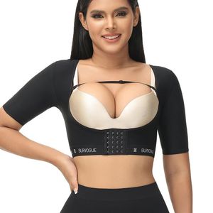 Arm shaper burvogue överarm shaper för kvinnor post främre stängning smalare komprimering ärmar hållning korrigerande tank top forma shapewear 231202