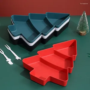 Piatti Creativo Albero di Natale Piatto da frutta Diviso Spuntino domestico Caramelle di plastica Secche e scatola di immagazzinaggio di semi di melone