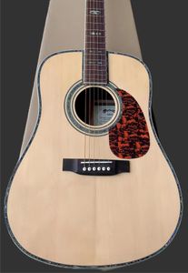 Bästa akustiska gitarrgran Veneer och Rosewood Back and Sides Abalone Shell Inlay, med hårt fall 2589