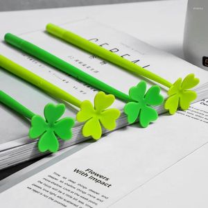 Green Four Leaf Clover Gel Pen Black Ball Super Beautiful Wholesale Present School Supplies Office Stationery