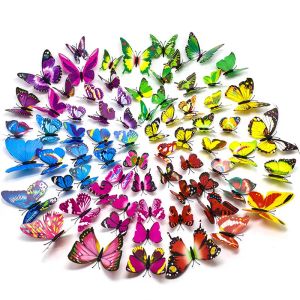 12PCS Artificial 3D Butterfly Three dimensional Simulation Butterflies Refrigerator Fridge Magnets Sticker Home Decoration WLY BH4694 ZZ