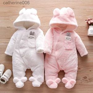 Kläder sätter nyfödda babykläder Cardigan Hooded Rompers Autumn Winter Girl Boy Fashion Spädbarn Kostym Kids Toddler Cashmere Knit Jumpsuitl231202