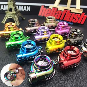 LED Mini Turbo Sound Turbocharger Keychain Spinning Turbine Nyckel Auto Part Turbine Turbocharger Nyckelring Nyckelhållare Accessoies Box Gift