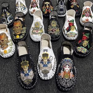 Dress Shoes Chinese Style Casual Fashion Old Beijing Cloth Embroidery Flower Social Guy Male MoccasinGommino 231201