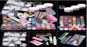 Whole ColorWomen 37 in 1 Professional Manicure Set Acrylic Glitter Powder French Nail Art Decor Tips Set 160927 Drop 9374974
