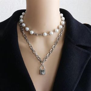 Designer high quality silver chain pearl necklace multi-layer long style versatile fashion accessories for men and women245s