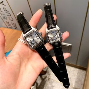 Erkekler Kuvars Movment Women Giyim İzle Japonya Bataryalı Deri Kayışı İki Wone Vaka Sıçrama Su Geçirmez Tasarımcı Bilek saati Gündelik Saat Montre De Luxe