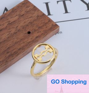 Quality Autumn Brass Material English Letters Geometric round Exquisite Split All-Match Simple Jewelry Ring