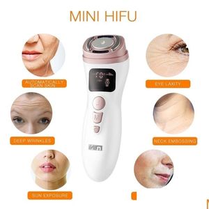 Yüz Bakım Cihazları Mini Hifu Hine Trasonic RF EMS Kaldırma Cilt Sıkma Cihazı Çene Neck Göz Anti Kırışıklık Anti Masr Ev Kullanım Damlası Dağıtım DHFSM