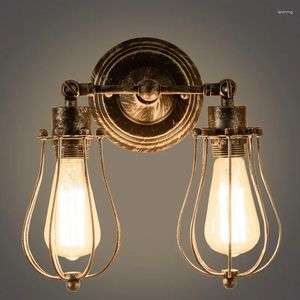 ウォールランプレトロビンテージランプアメリカンベッドサイドライト素朴なsconce銅クラシックスタイルの照明器具ホーム装飾