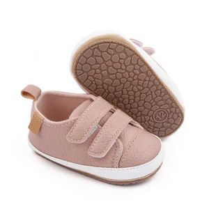 Första vandrare gummi sula babyskor barn sneakers baby flicka pojke fasta färg barn skor strumpor spädbarn småbarn non slip sportskor q240525