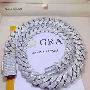 펜던트 목걸이 아이스 아웃 패스 다이아몬드 테스터 스털링 시에 목걸이 VVS Moissanite Cuban Link Chain