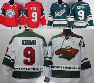 Best Quality Minnesota Wild Jersey #9 Mikko Koivu Home Red White Road Green Alternate Discount Cheap Mens MN Wild Hockey Jerseys