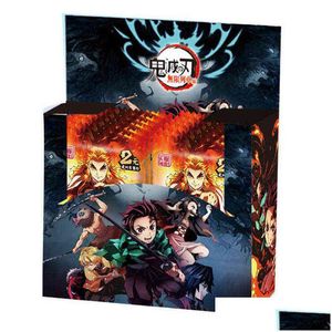 Kortspel Demon Slayer TCG Game Cards Kimetsu No Yaiba Table Spela Toys For Family Children Christmas Gift AA220314 Drop Delivery DHKGZ