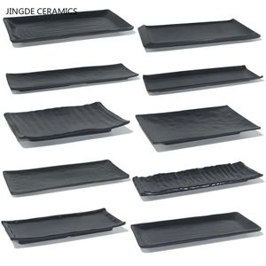 Diskplattor Black Melamine Plastic Barbecue Dish Commercial Cutrow Kitchen Dinner Not Eas Easy Brutna Tabeller TILLBAKA 231202