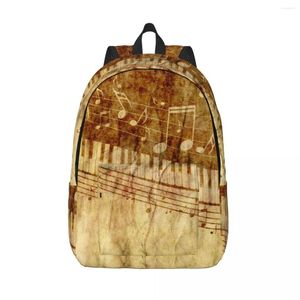 Backpack School Torebag Klucze fortepianowe z notatkami muzycznymi Grunge na ramię laptopa szkoła