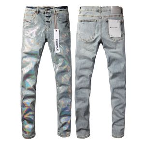 Mens Roxo Jeans Designer Jeans Moda Angustiado Rasgado Motociclistas Mulheres Denim Carga Para Homens Calças Pretas PU9005