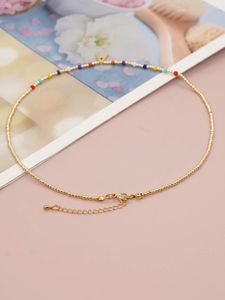 Pendant Necklaces YASTYT A-Z Letter Charm Gold Bead Colorful Necklace For Women Summer Boho Jewelry