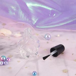 Storage Bottles 5pcs Nail Polish Bottle 5ml Flower Empty With Black Brush Glass Oil Art Container