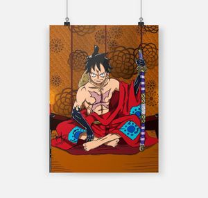 Hasır Şapka Luffy Tek Parça Anime Canvas Poster Boyama Duvar Sanat Dekor Oturma Odası Yatak Odası Çalışması Ev Dekorasyon Baskıları5831929