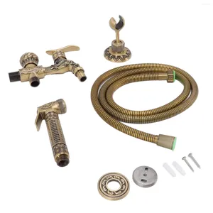 Bathroom Sink Faucets Wall Faucet Mount Tap Side Sprayer Multipurpose Retro Brass 2m Range For