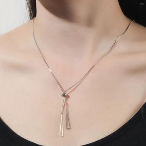 Pendant Necklaces Triangle Necklace Simple Geometric Pull-out Y Shape Innovative Design Clavicle Chain Women Silver Color Fashion Jewelry