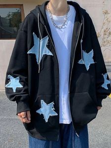 Men's Jackets Fashion Y2k men's jacket Harajuku star patch zipper super Dalian hoodie street clothing hip-hop Gothic loose pocket men's sports shirt 231202