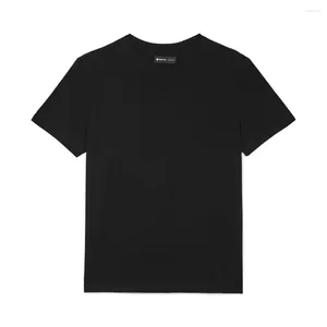 Camiseta masculina roxa marca camiseta com gola redonda e ajuste regular de algodão liso preto