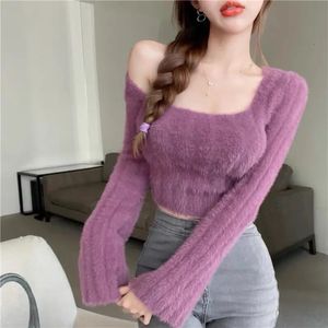 Kobiety swetry jesienne zimowe dzianinowe top z chudy dolne koszule moda żeńska pullover z długim rękawem swobodny sweter z dzianiny 231201