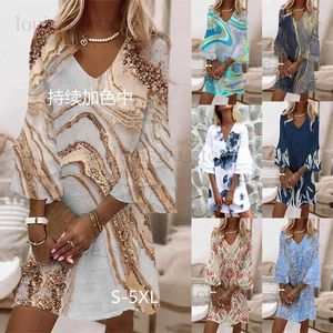 도시 섹시한 드레스 Sundress Paisley Print Bell Sleeve 캐주얼 드레스 여성 빈티지 꽃 여름 느슨한 짧은 드레스 드레스 해변 휴가 전지 T231202