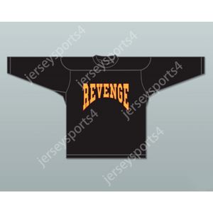 Benutzerdefiniertes DRAKE REVENGE SUMMER SIXTEEN SCHWARZES HOCKEY-JERSEY, NEU, oben genäht S-M-L-XL-XXL-3XL-4XL-5XL-6XL