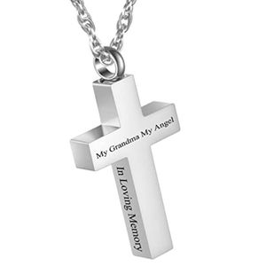 Kremeringsmycken Cross Pendant Halsband souvenir smycken Ashes urn-in kärleksfullt minne224w