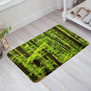 Carpets Forest Green Trees Leaves Plants Natural Scenery Floor Mat Kitchen Bedroom Decor Carpet Home Entrance Doormat Bathroom Foot Rug