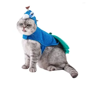 Kedi Kostümleri Ayarlanabilir Mavi Peacock Kostüm Polyester Kapşonlu Şapka Pet Cosplay Cadılar Bayramı