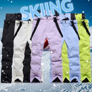 Skiing BIB Pants Men Women Ski Winter Outdoor Sport Snowboarding Warm Windproof Waterproof Trousers Couples Wear XS3XL 231202