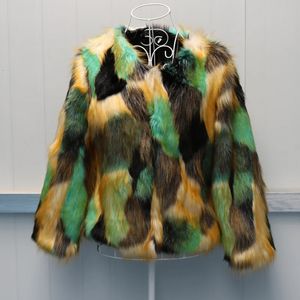 Kobiety Fury Fur Faux Fur Płaszcz Kobieta Zima Dziewięć punktów naśladowców z krótkim rękawem uprawianie kurtki moralności 231201