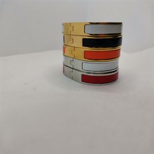 Designer Multi Color Gold Buckle Titanium Steel Bracelet High Quality Men's Women's Couples Bracelets Luxury bangle Fash205c